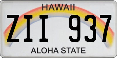HI license plate ZII937
