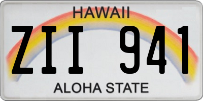 HI license plate ZII941