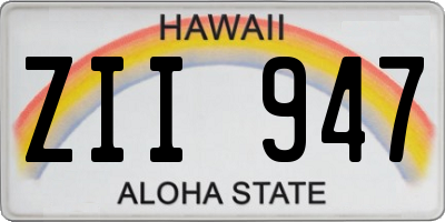 HI license plate ZII947