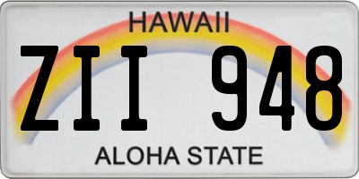 HI license plate ZII948