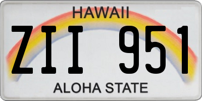 HI license plate ZII951