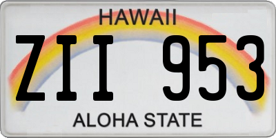 HI license plate ZII953