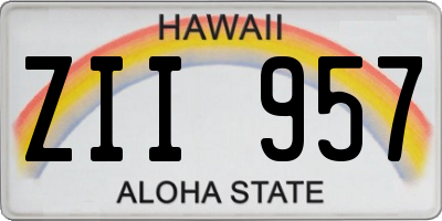 HI license plate ZII957