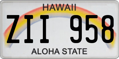 HI license plate ZII958