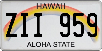 HI license plate ZII959