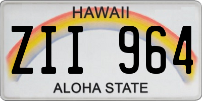 HI license plate ZII964