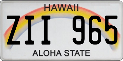 HI license plate ZII965