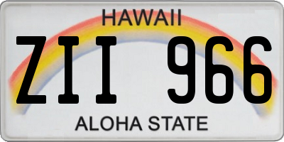 HI license plate ZII966