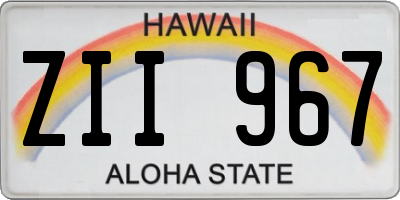 HI license plate ZII967