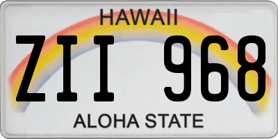 HI license plate ZII968