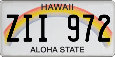 HI license plate ZII972