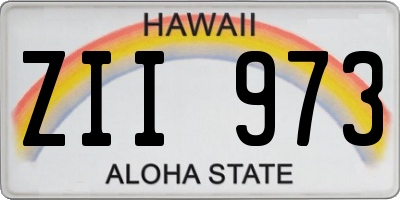HI license plate ZII973