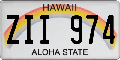 HI license plate ZII974