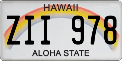 HI license plate ZII978