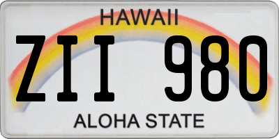 HI license plate ZII980