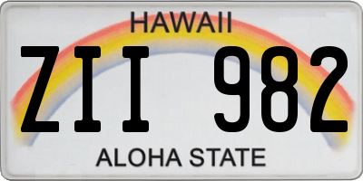 HI license plate ZII982