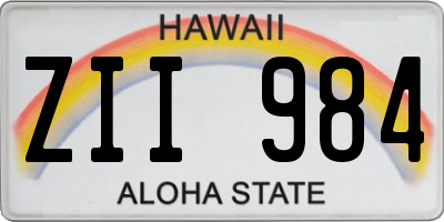 HI license plate ZII984