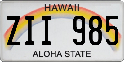 HI license plate ZII985