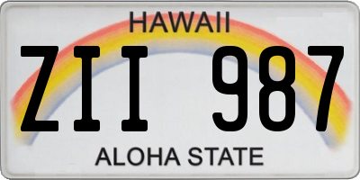 HI license plate ZII987