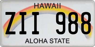 HI license plate ZII988