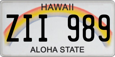 HI license plate ZII989