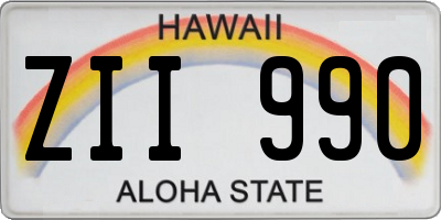HI license plate ZII990