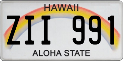 HI license plate ZII991