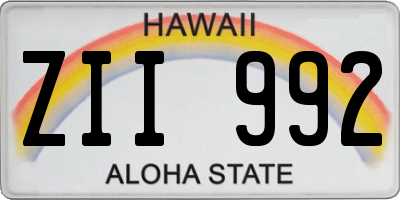 HI license plate ZII992