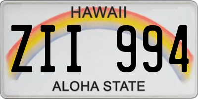 HI license plate ZII994