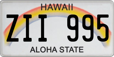 HI license plate ZII995
