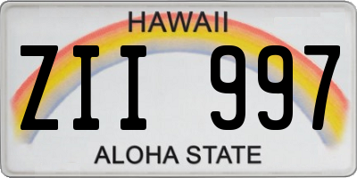 HI license plate ZII997