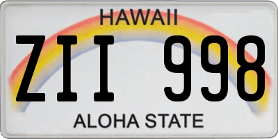 HI license plate ZII998