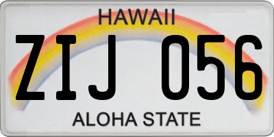 HI license plate ZIJ056