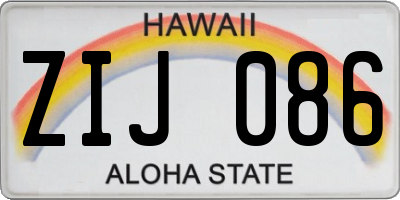 HI license plate ZIJ086