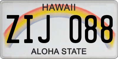 HI license plate ZIJ088