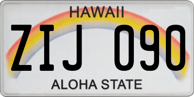 HI license plate ZIJ090