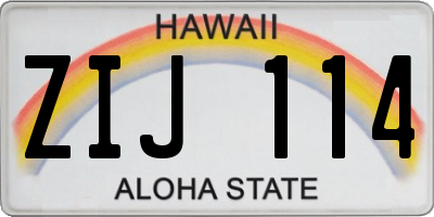 HI license plate ZIJ114