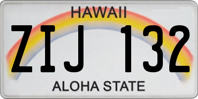 HI license plate ZIJ132