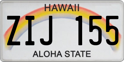 HI license plate ZIJ155
