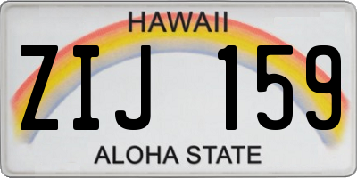 HI license plate ZIJ159