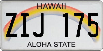 HI license plate ZIJ175