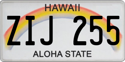 HI license plate ZIJ255
