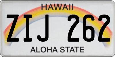 HI license plate ZIJ262