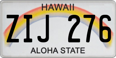 HI license plate ZIJ276