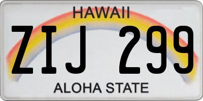 HI license plate ZIJ299