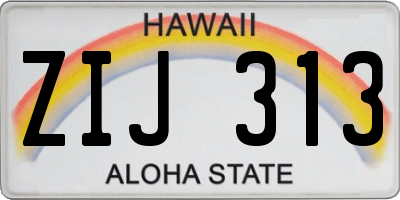 HI license plate ZIJ313
