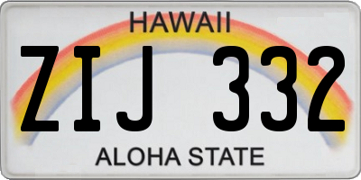 HI license plate ZIJ332