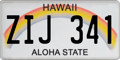 HI license plate ZIJ341