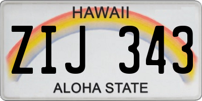 HI license plate ZIJ343