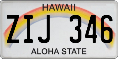 HI license plate ZIJ346